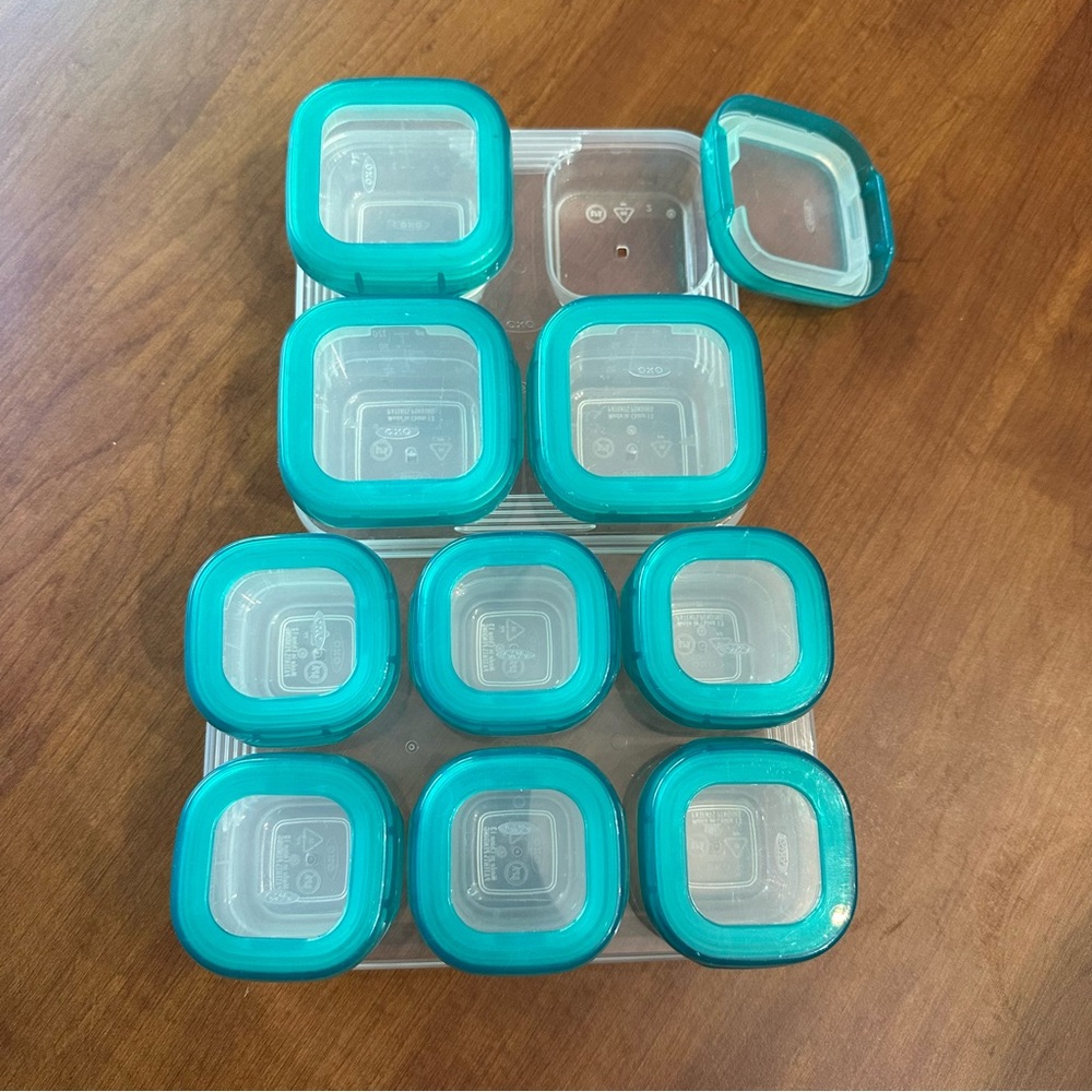 OXO TOT Blue baby blocks freezer storage containers Storage Container Set